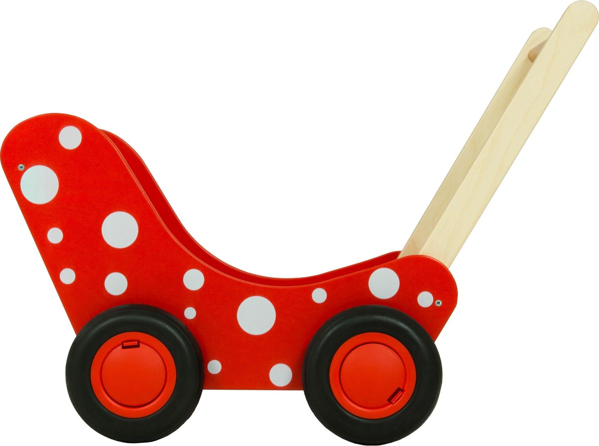 Van Dijk Toys Van Dijk Poppenwagen Met Witte Stippen (Flatpacked) - Rood