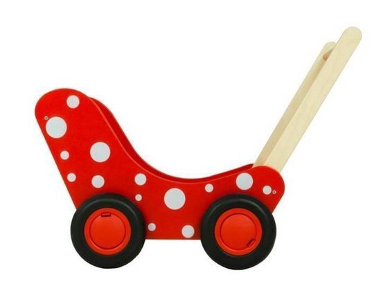 Van Dijk Toys Van Dijk Poppenwagen Met Witte Stippen (Flatpacked) - Rood
