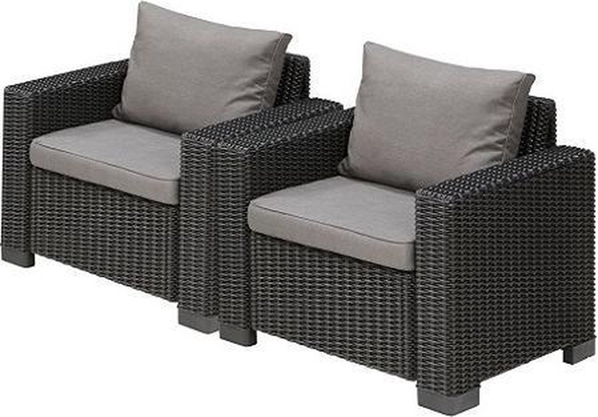 Allibert Fauteuils California Set Van 2 - Grafiet - Grijs