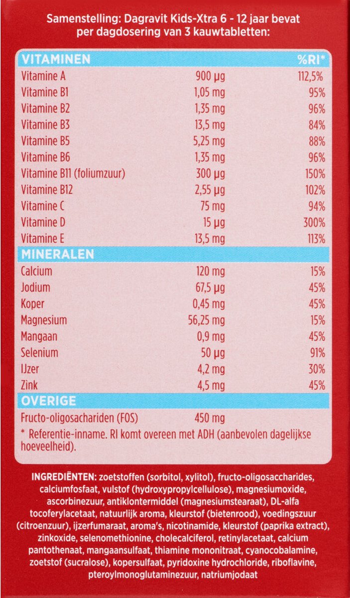 Dagravit Kids-Xtra 6-12 Kauwtabletten