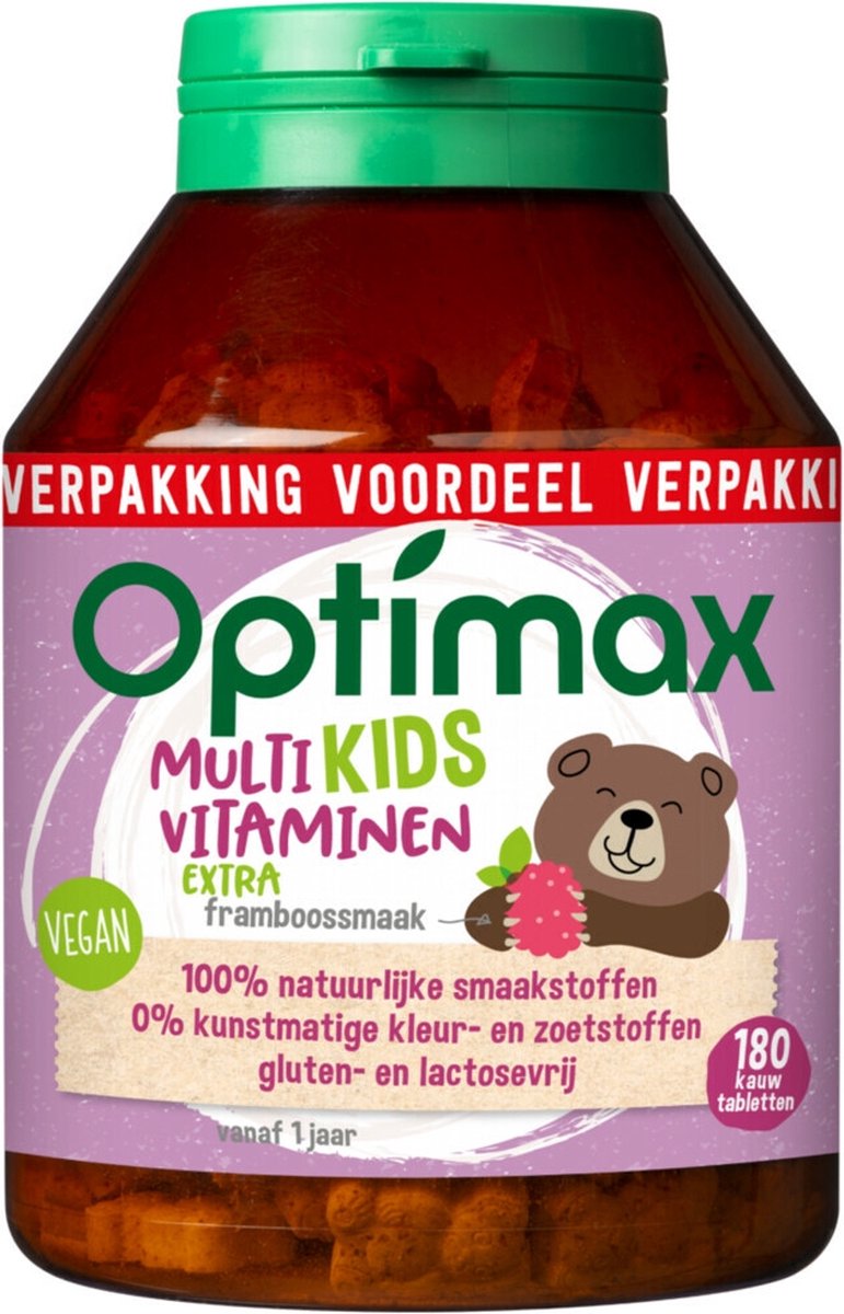 Optimax Kinder Multivitamine Kauwtabletten Extra Framboos
