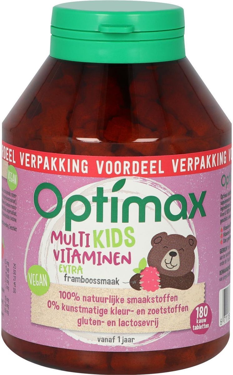 Optimax Kinder Multivitamine Kauwtabletten Extra Framboos