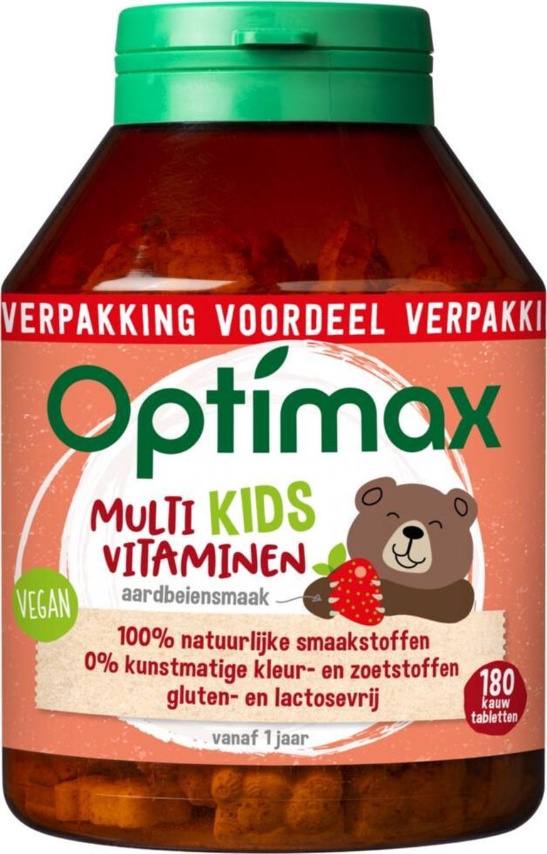 Optimax Kinder Multivitamine Kauwtabletten Aardbei