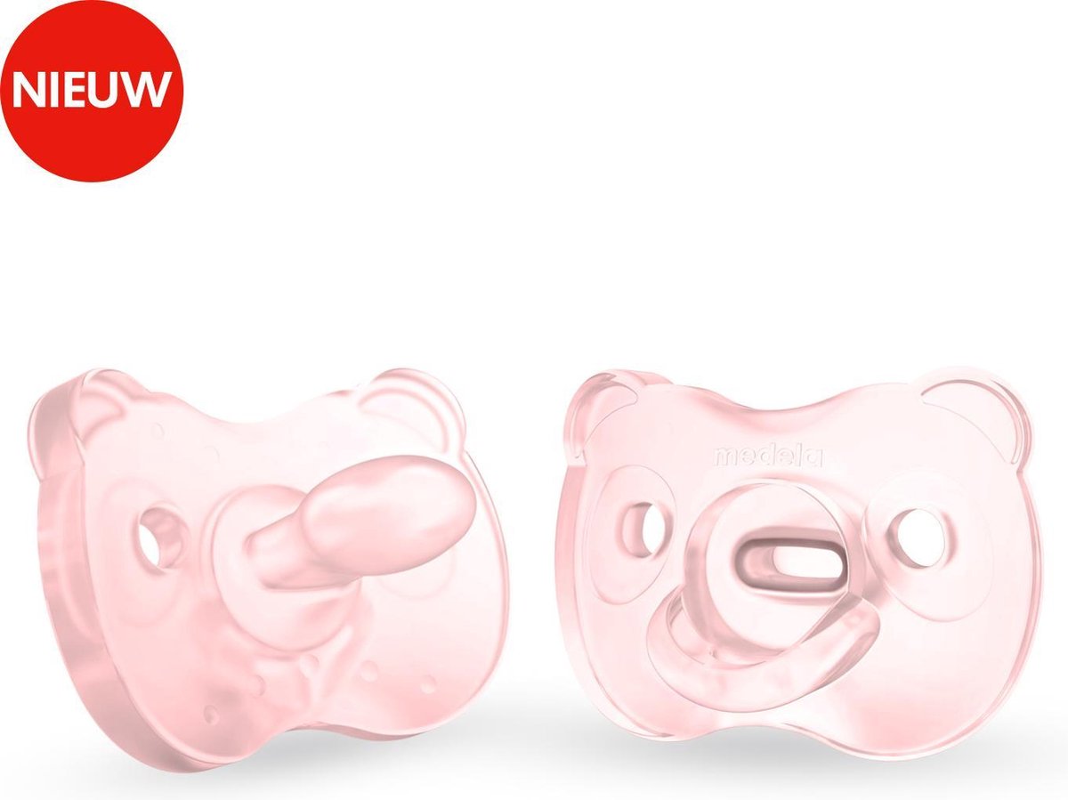 Medela Baby Fopspeen Soft Silicone 6-18m Soft Pink - Duo Stuk