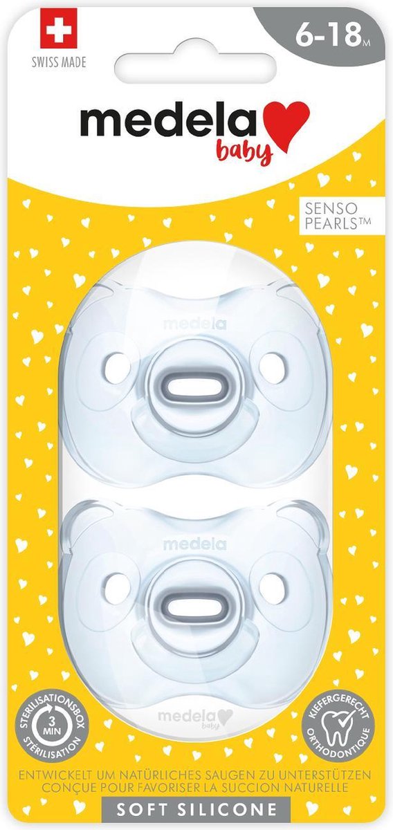Medela Baby Fopspeen Soft Silicone 6-18m Soft Blue - Duo Stuk