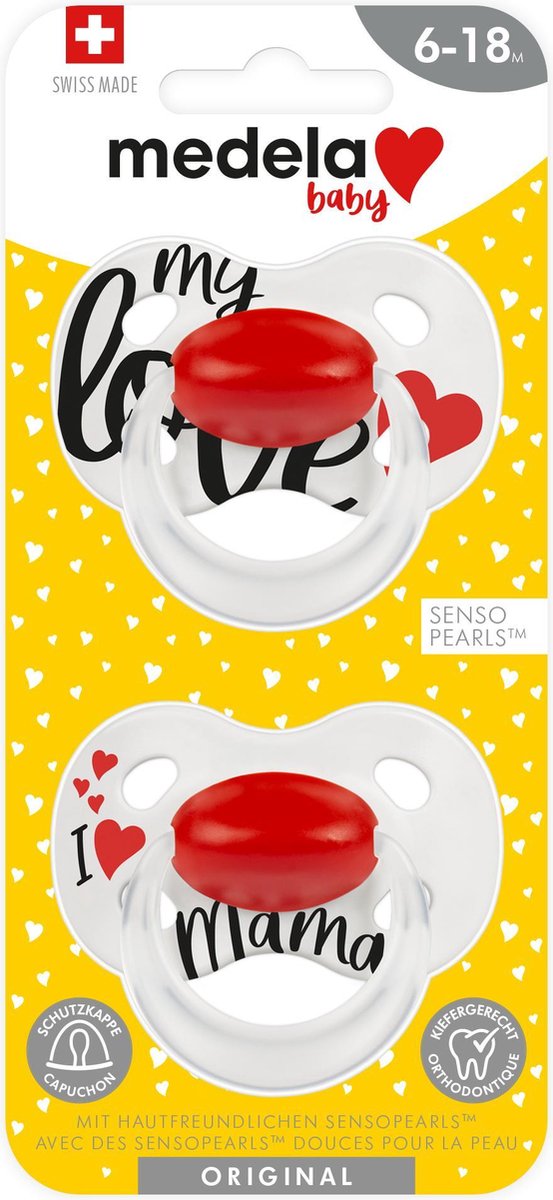 Medela Baby Fopspeen Original 6-18m Signature Love/mama - Duo Stuk