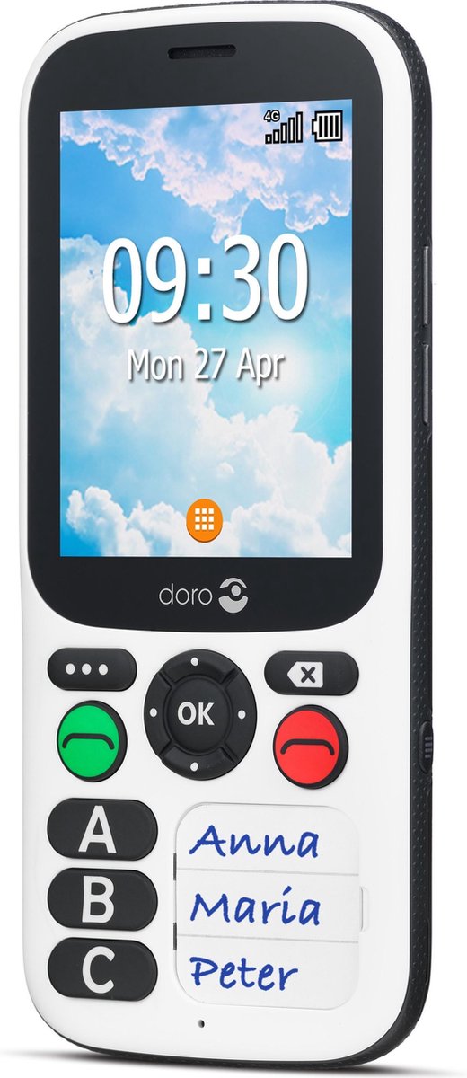 Doro senioren mobiele telefoon 780X 4G (/Wit) - Zwart