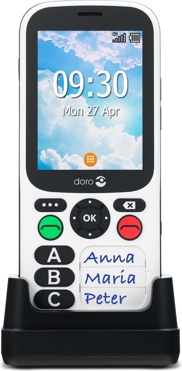 Doro senioren mobiele telefoon 780X 4G (/Wit) - Zwart