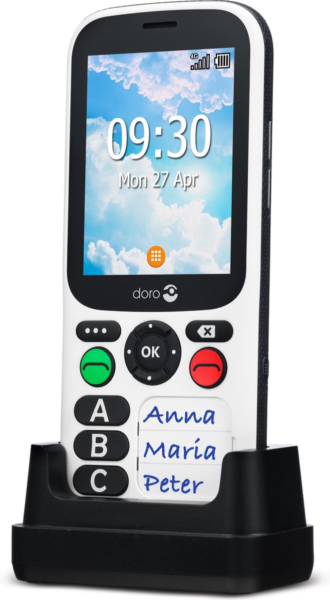 Doro senioren mobiele telefoon 780X 4G (/Wit) - Zwart
