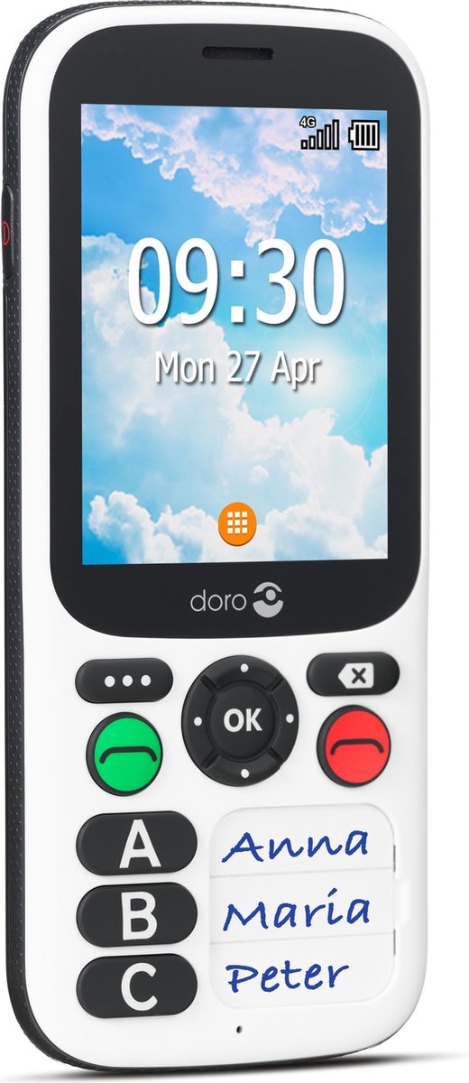 Doro senioren mobiele telefoon 780X 4G (/Wit) - Zwart