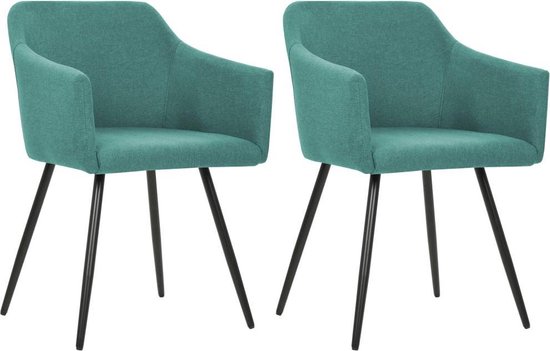 Vidaxl Eetkamerstoelen 2 St Stof - Groen