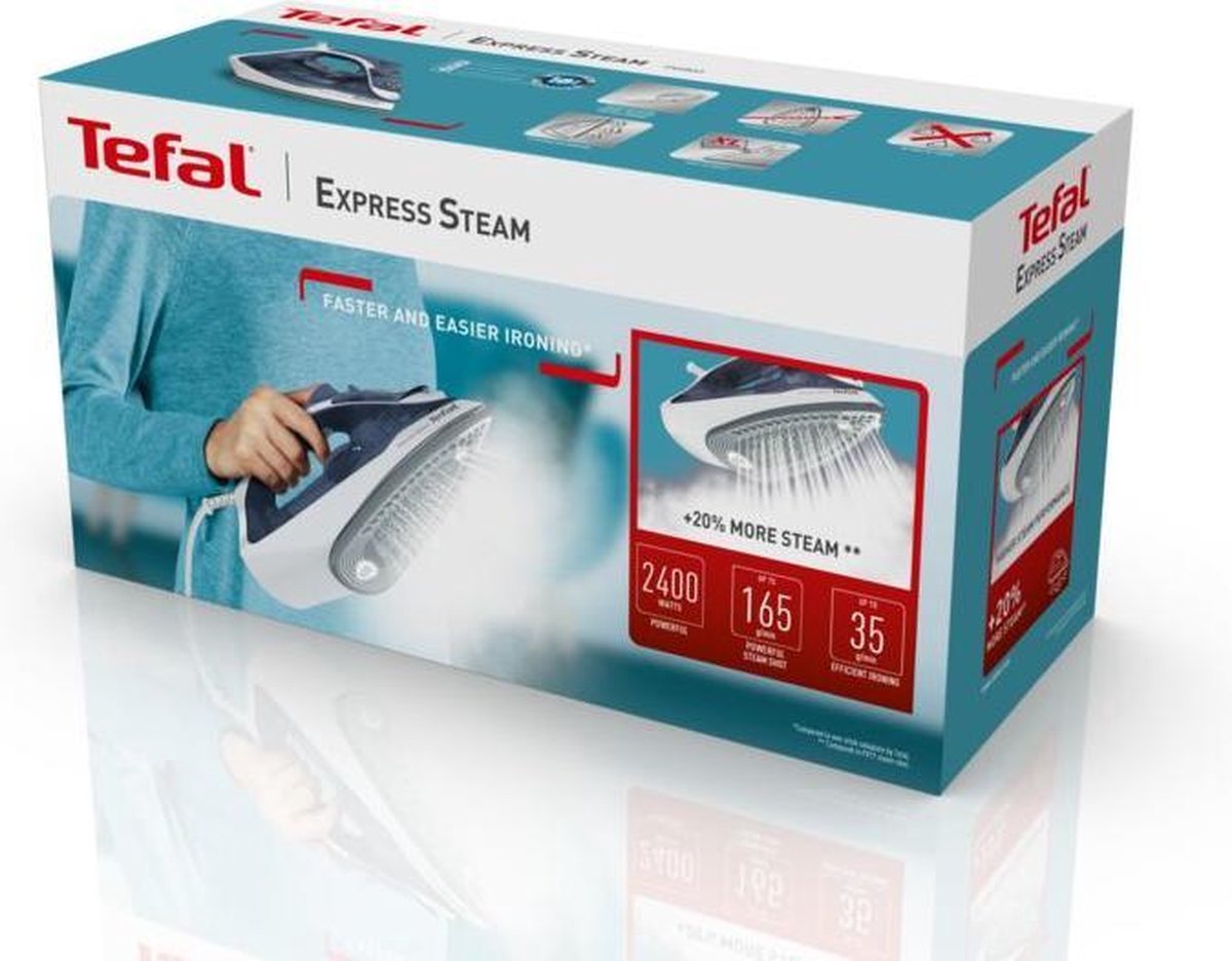 Tefal Express Steam FV2837 Stoomstrijkijzer - Blauw