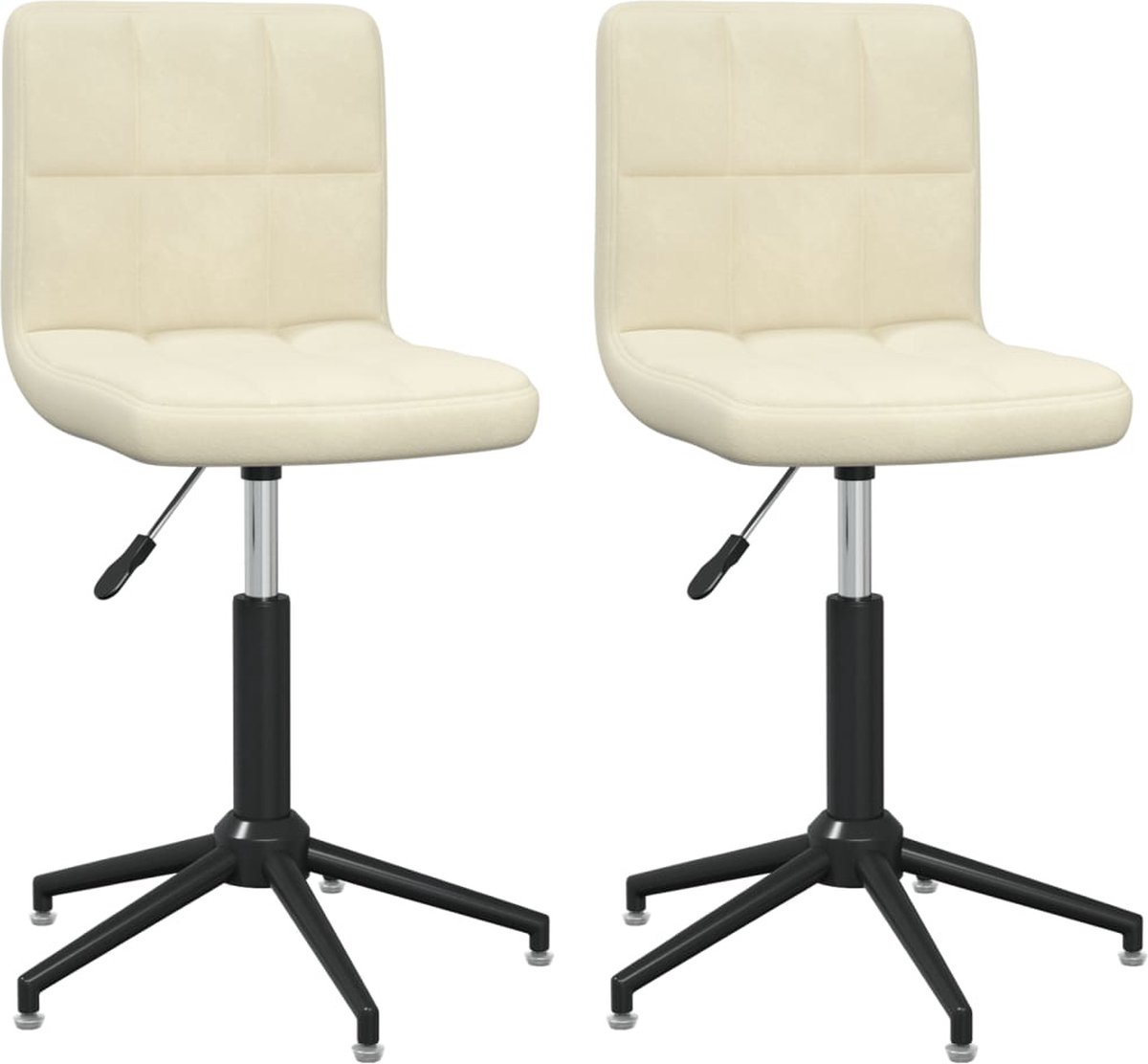 Vidaxl Eetkamerstoelen Draaibaar 2 St Fluweel Crèmekleurig