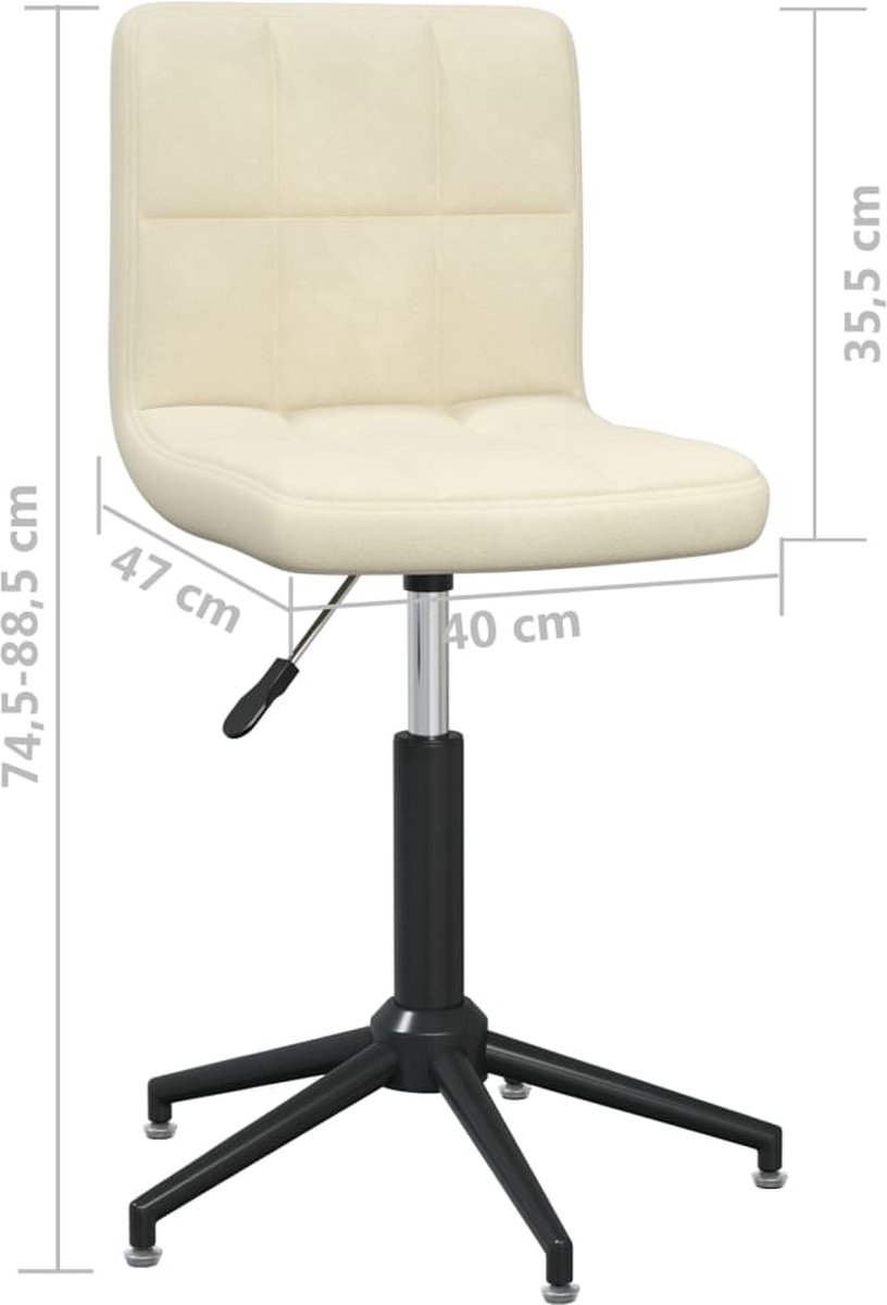 Vidaxl Eetkamerstoelen Draaibaar 2 St Fluweel Crèmekleurig