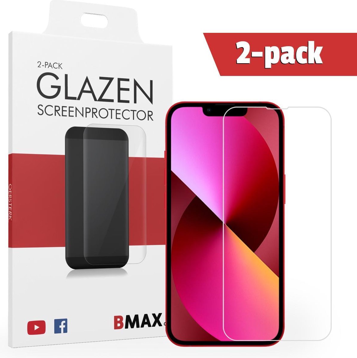 2-pack Bmax Iphone 13 Screenprotector - Glass - 2.5d