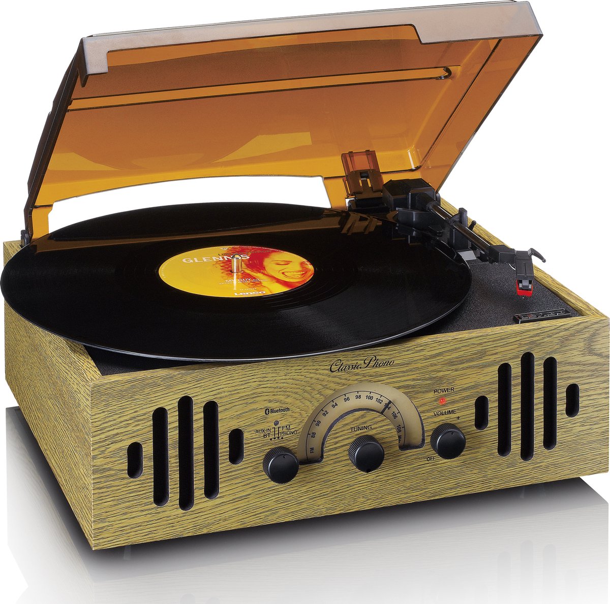 Classic Phono Tt-41ok - Retro Platenspeler Met Ingebouwde Luidsprekers - Eikenhout
