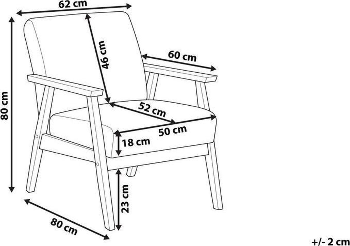 Beliani Asnes - Fauteuil--polyester - Bruin