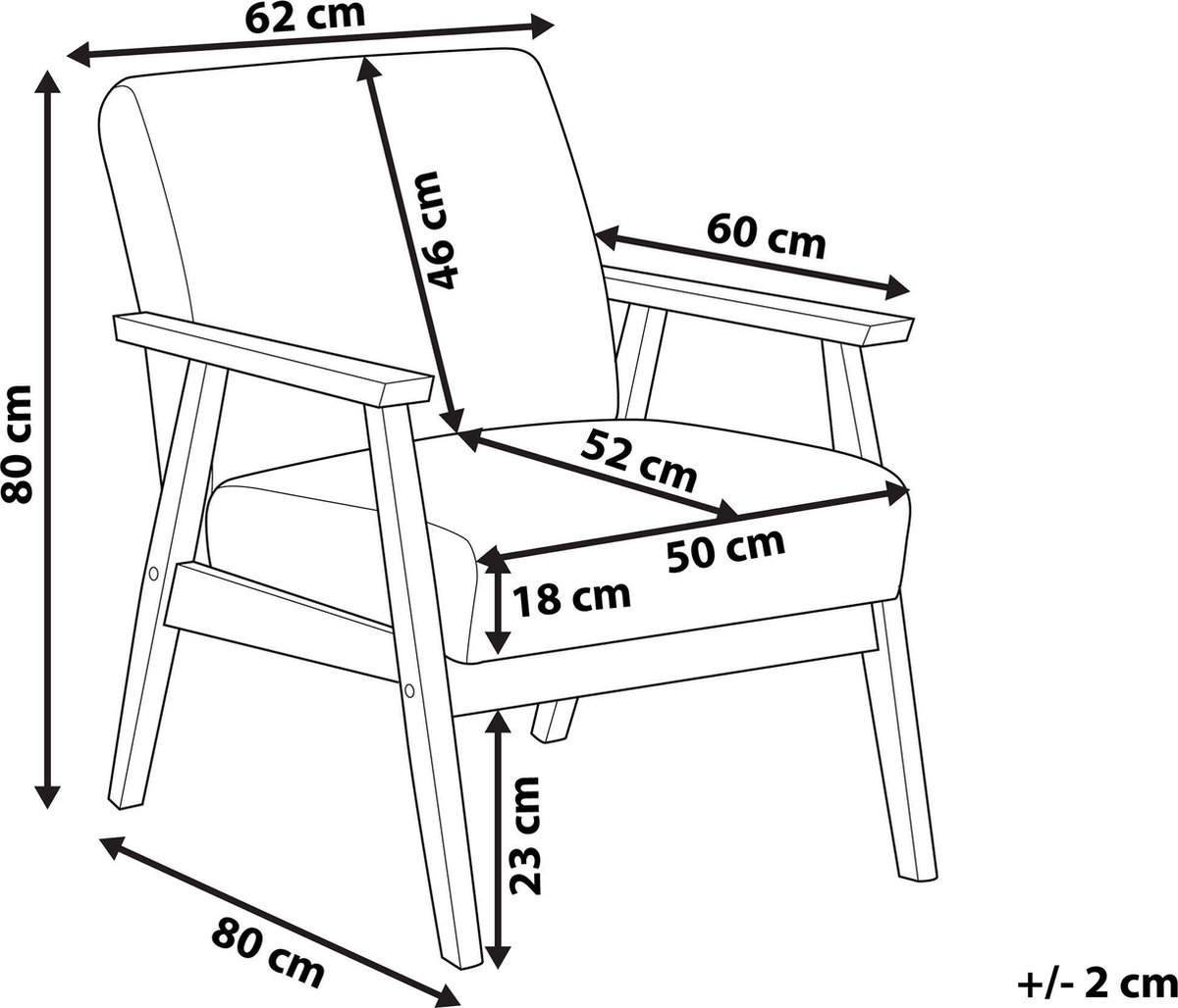 Beliani Asnes - Fauteuil--polyester - Bruin