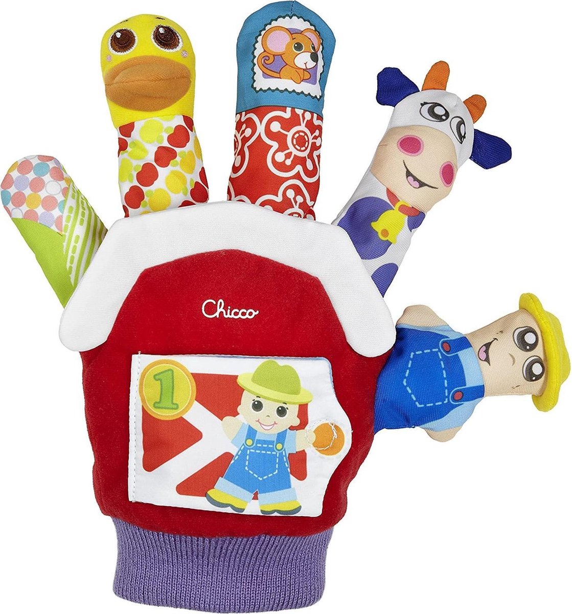 Chicco handpop boerderij junior katoen/pluche one size