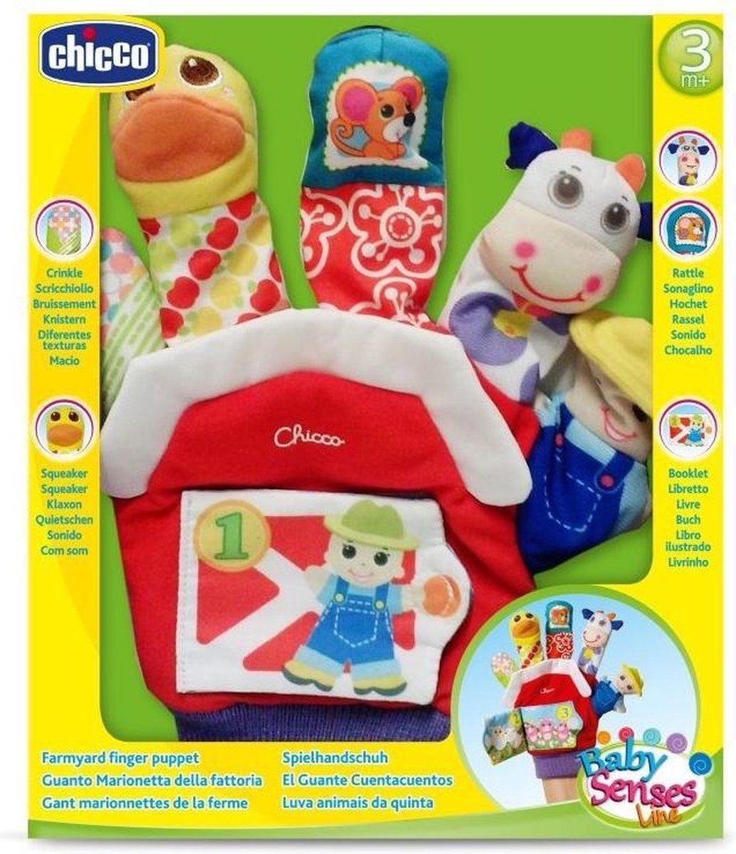 Chicco handpop boerderij junior katoen/pluche one size