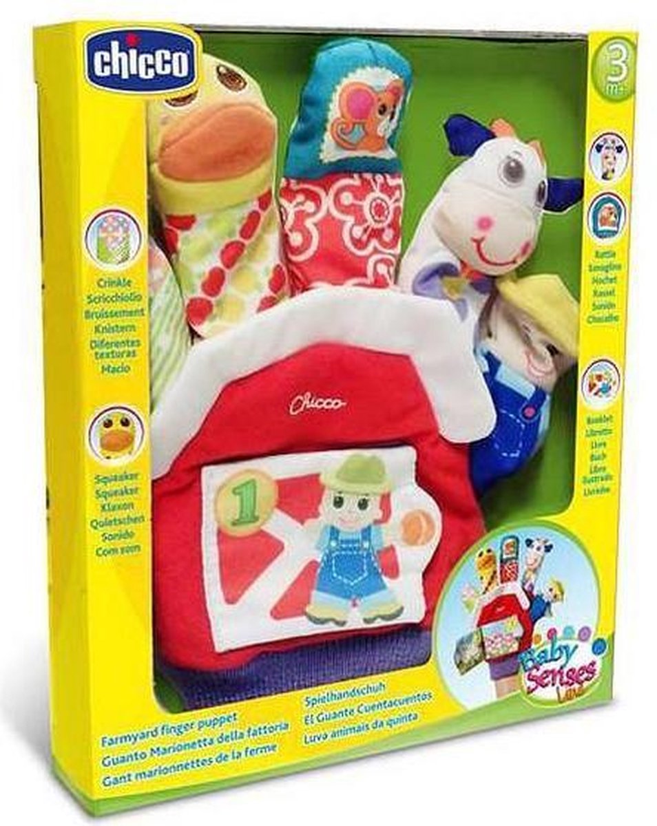 Chicco handpop boerderij junior katoen/pluche one size