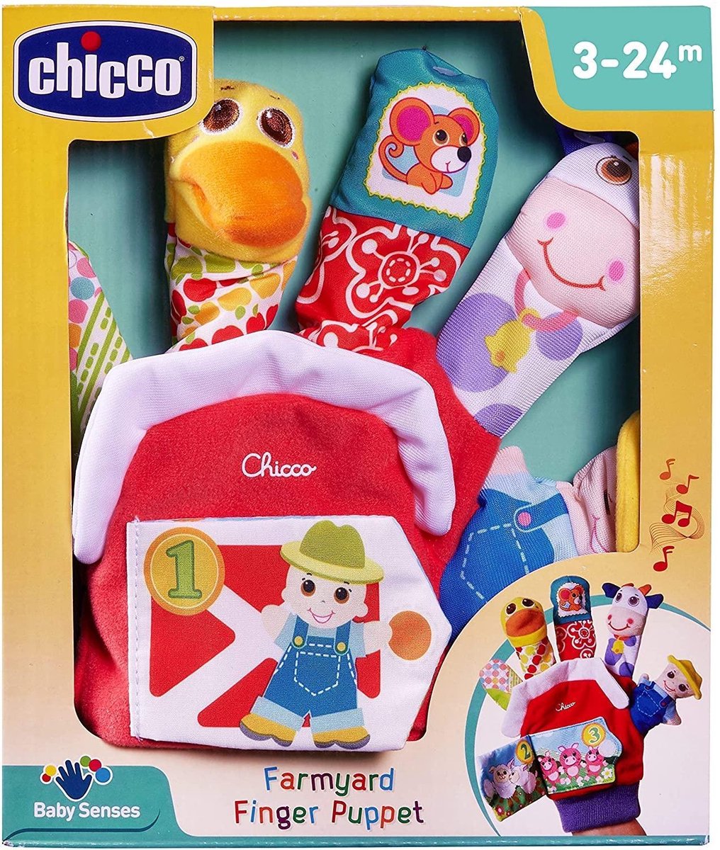 Chicco handpop boerderij junior katoen/pluche one size