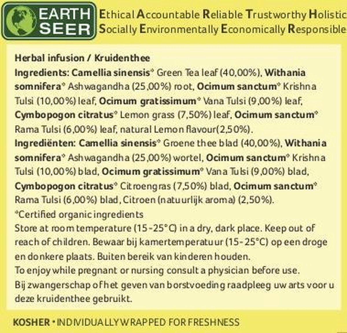 Organic India Tulsi green ashwagandha bio thee