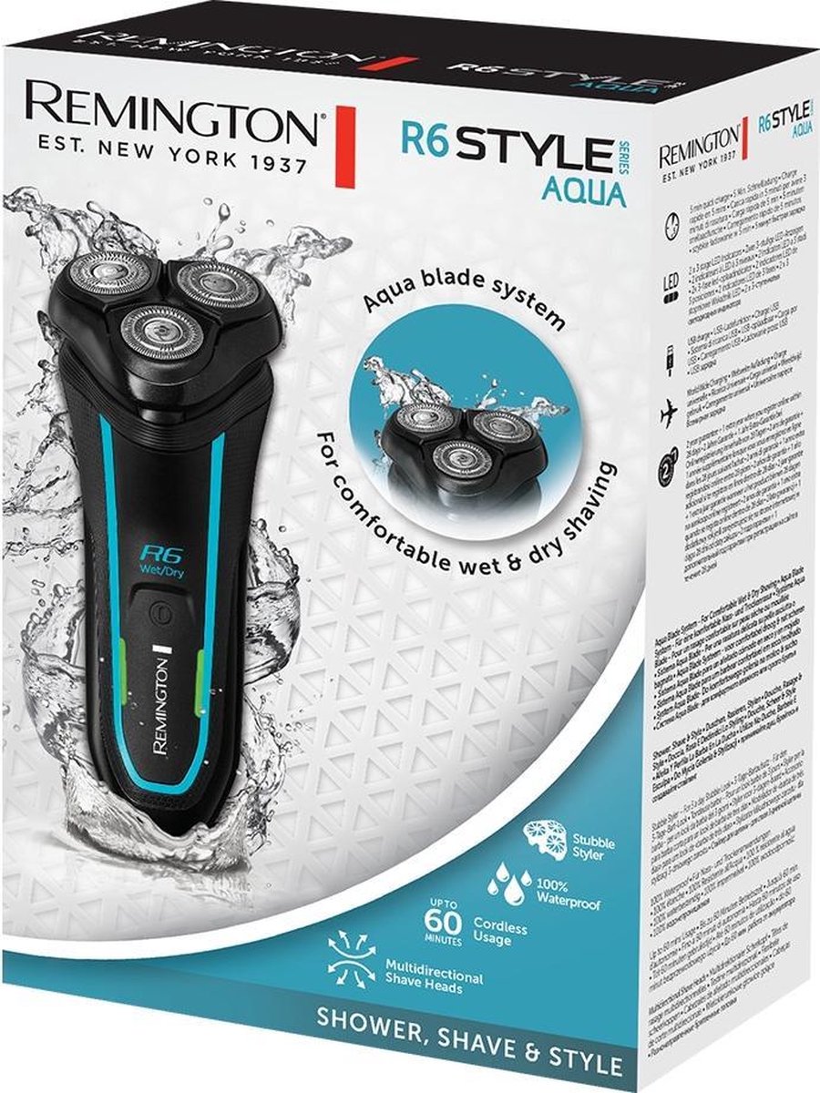 Remington scheerapparaat R6 style series aqua - Zwart