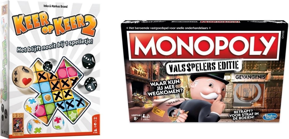 Spellenset - 2 Stuks - Keer Op Keer 2 & Monopoly Valsspelerseditie