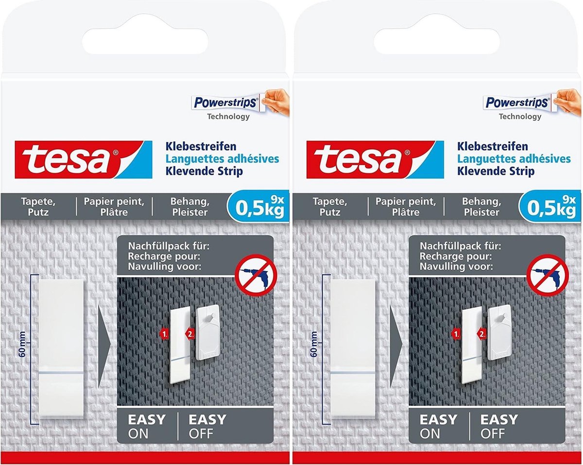 Powerstrips Behang/pleisterwerk Tesa 18 Stuks - Tape (Klussen)