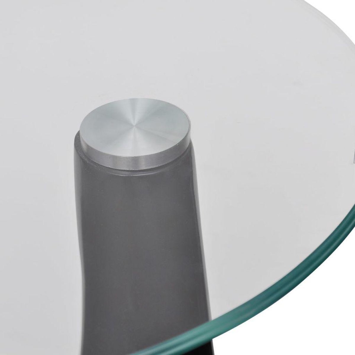 Vidaxl Salontafel Met Rond Glazen Tafelblad Hoogglans - Zwart