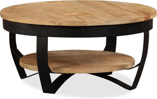 Vidaxl Salontafel 65x32 Cm Massief Ruw Mangohout - Bruin