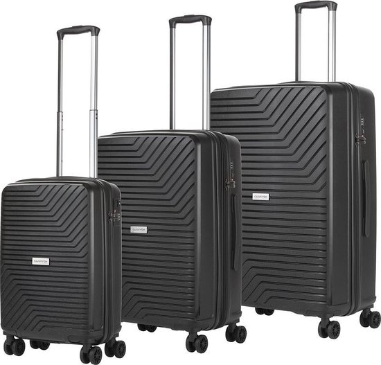 Carry On Carryon Transport Kofferset -Trolleyset Met Okoban - Ykk - Usb - - Zwart