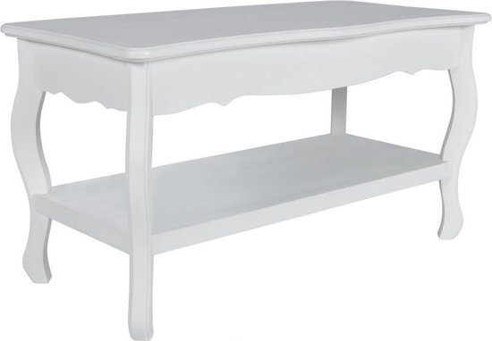 Vidaxl Salontafel Met 2 Lagen Mdf - Blanco