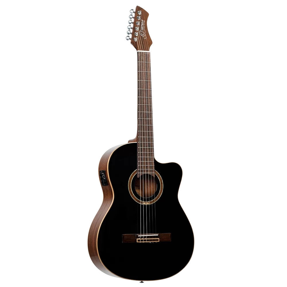 Ortega Performer Series RCE238SN-BKT Full-Size Guitar Black elektrisch-akoestische klassieke gitaar met gigbag