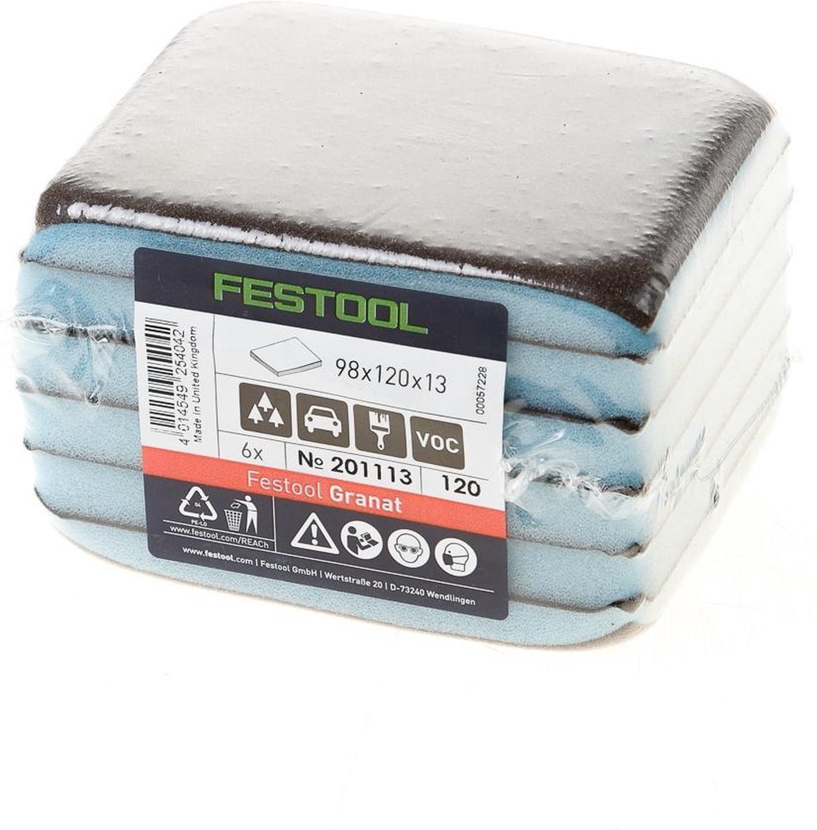 Festool Schuurspons Granat | 98x120x13 | 120 GR/6