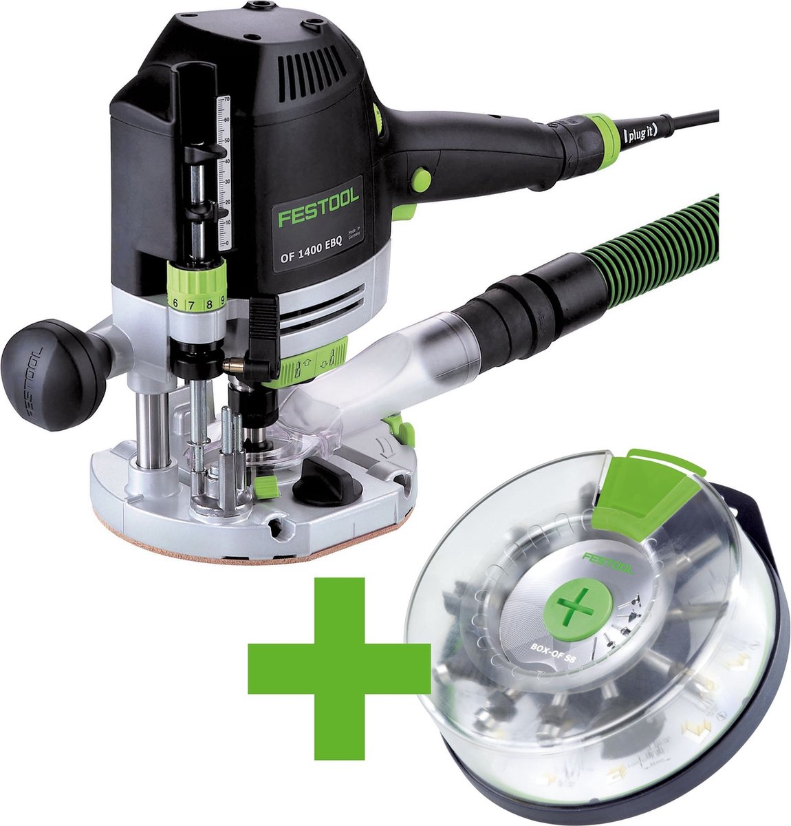 Festool OF 1400 EBQ-Plus + Box-OF-S Bovenfrees | 1400 W