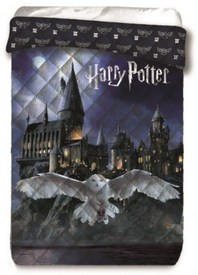 Harry Potter deken junior 140 x 200 cm polyester/quilt - Zwart