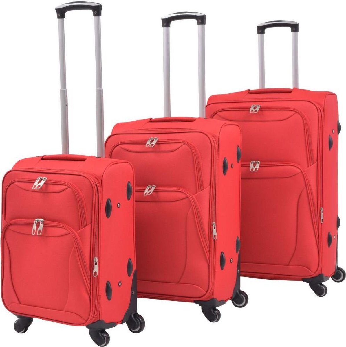 Vidaxl Trolleyset 3-delig - Rood