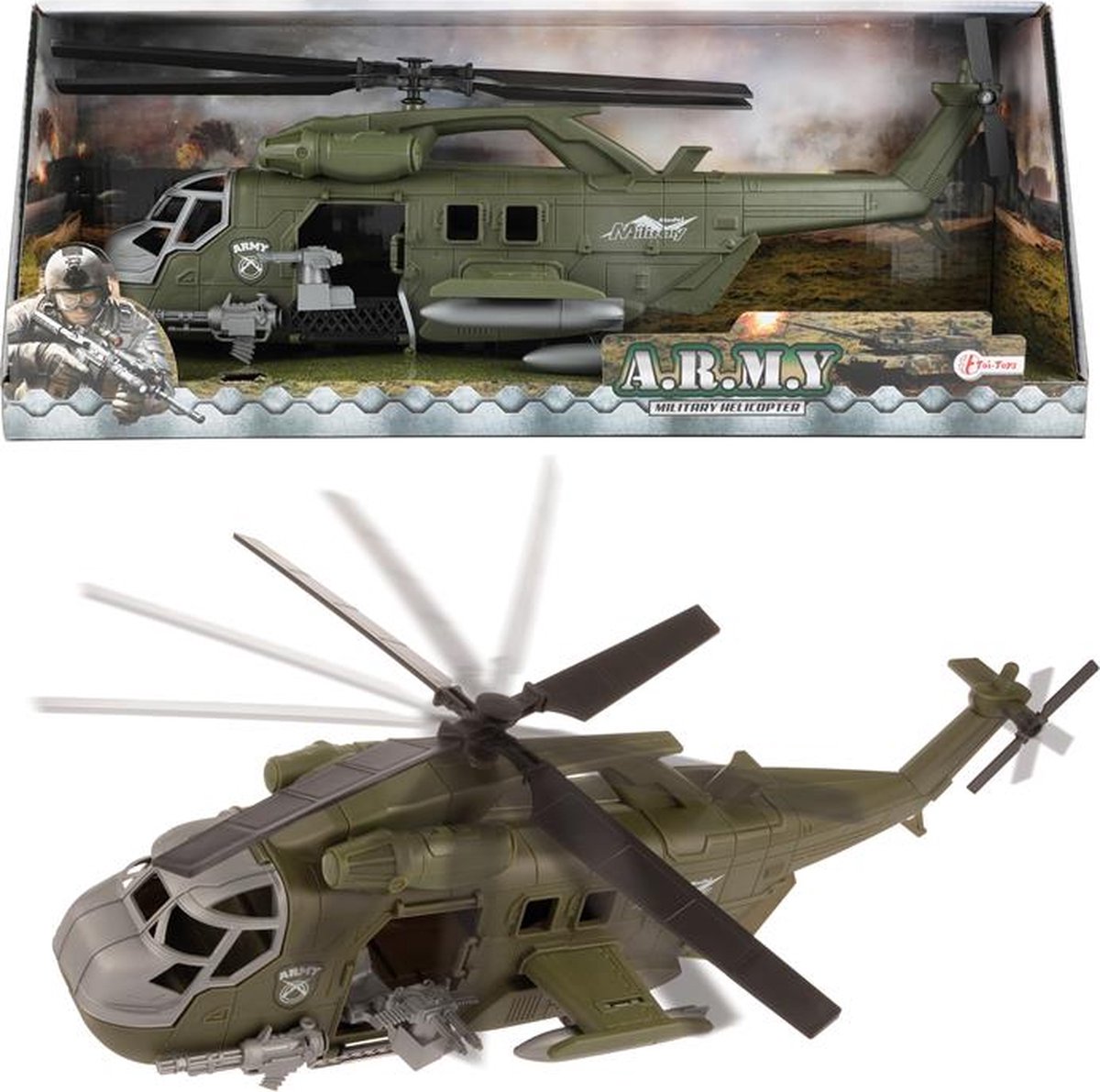 Toi-Toys Toi Toys gevechtshelikopter 20 cm - Groen