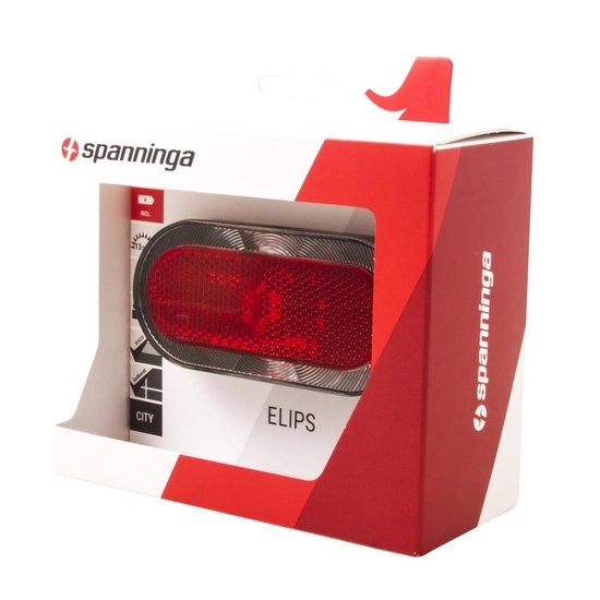 Spanninga Achterlicht Elips Xb Batterij Led 80 Mm - Rood