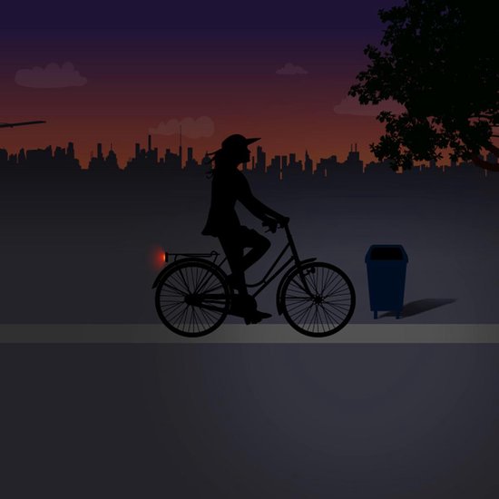 Spanninga Achterlicht Elips Xb Batterij Led 80 Mm - Rood