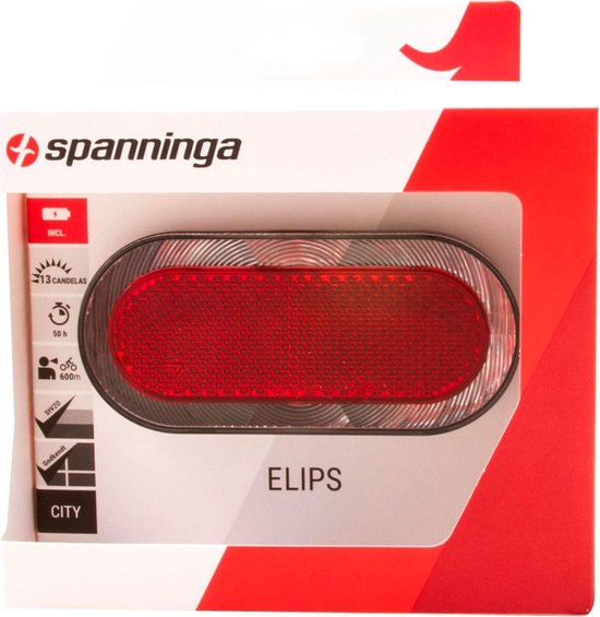 Spanninga Achterlicht Elips Xb Batterij Led 80 Mm - Rood