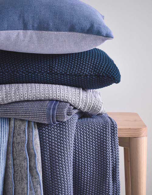 Marc O&apos;Polo Nordic knit Plaid Smoke blue - Blauw
