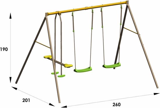 Trigano Schommelset Brioso 260x190x190 Cm Staal J-10456p6