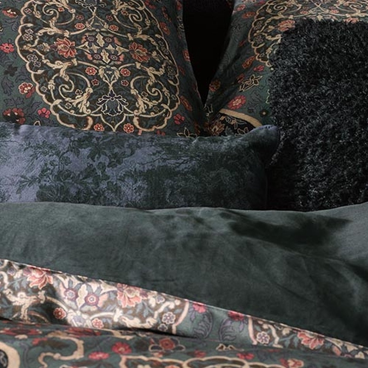 Essenza Giulia Laurel green dekbedovertrek - Groen