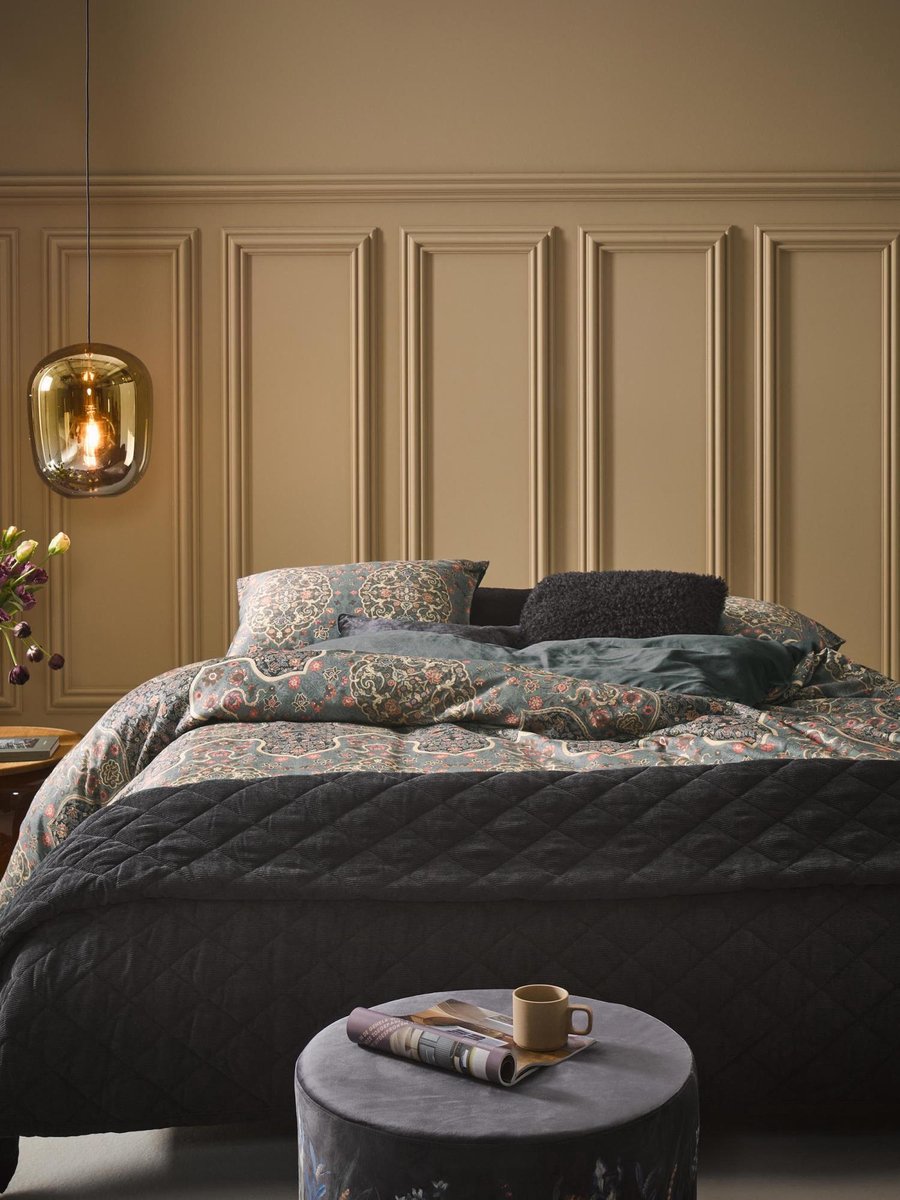 Essenza Giulia Laurel green dekbedovertrek - Groen