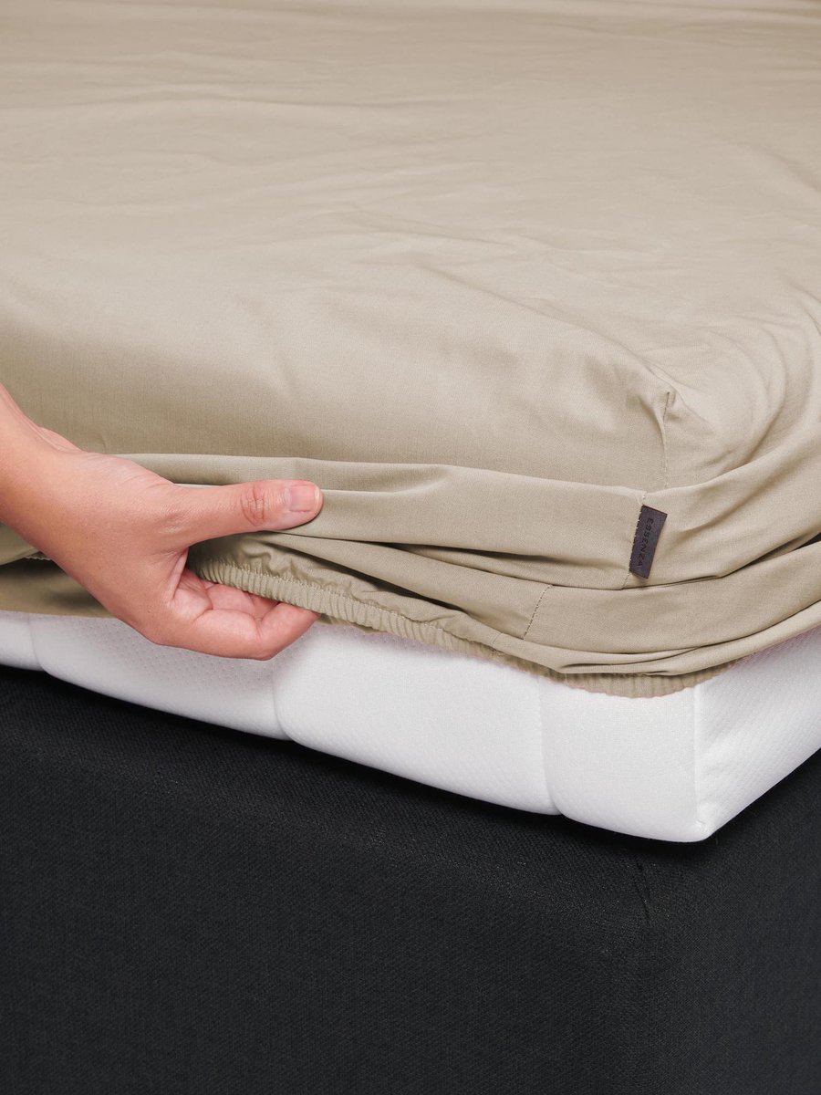 Essenza Premium Percale hoeslaken Cement - Beige