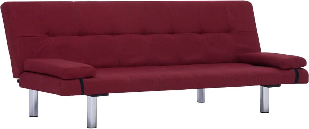 Vidaxl Slaapbank Met Twee Kussens Polyester Wijn - Rood