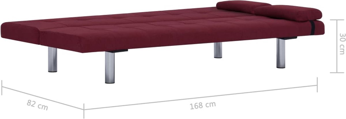 Vidaxl Slaapbank Met Twee Kussens Polyester Wijn - Rood